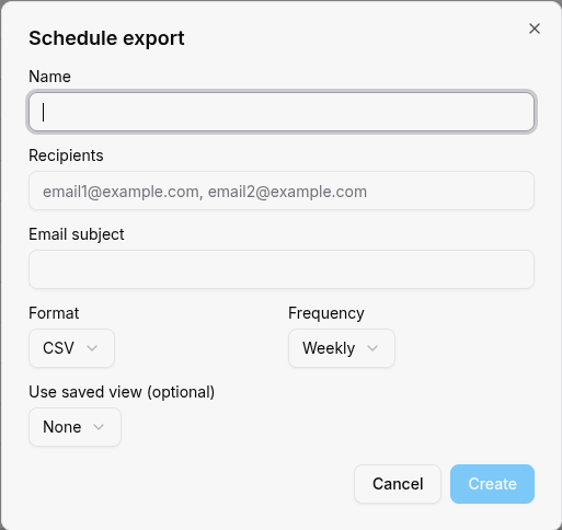 Schedule dialog