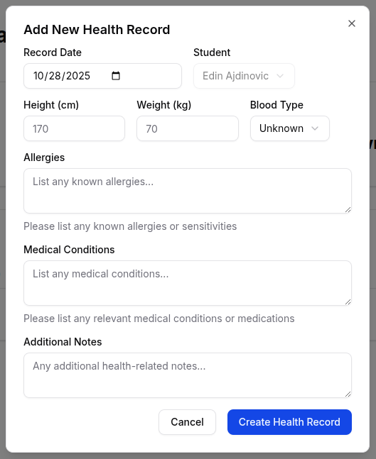 Teacher students page