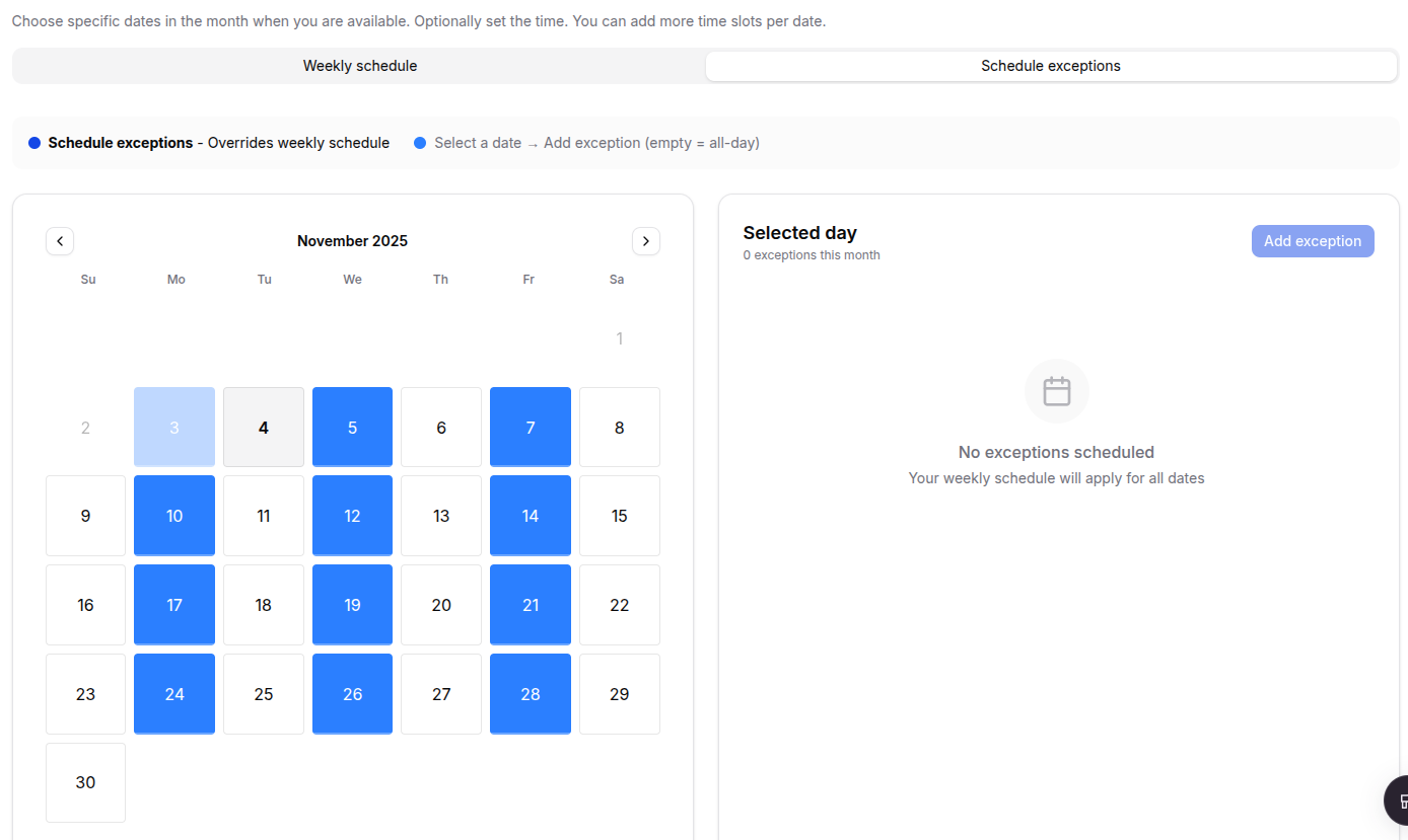 Teacher timetable page