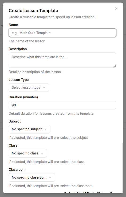 Teacher timetable page